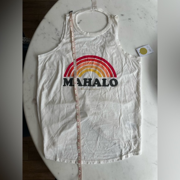 Spiritual Gangster Tops - Spiritual Gangster | XS low back tank top with mahalo and rainbow design. NWT